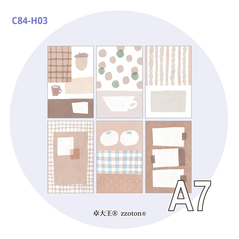 Molinta - Almond Chestnut Brown A7 Memo Sheets
Enjoy these cute memo sheets with 6 different patterns front and back! 4 pages of each pattern.
Specifications: 80mmx120mm
Material: 120g cotton paper
Number of pages: 24