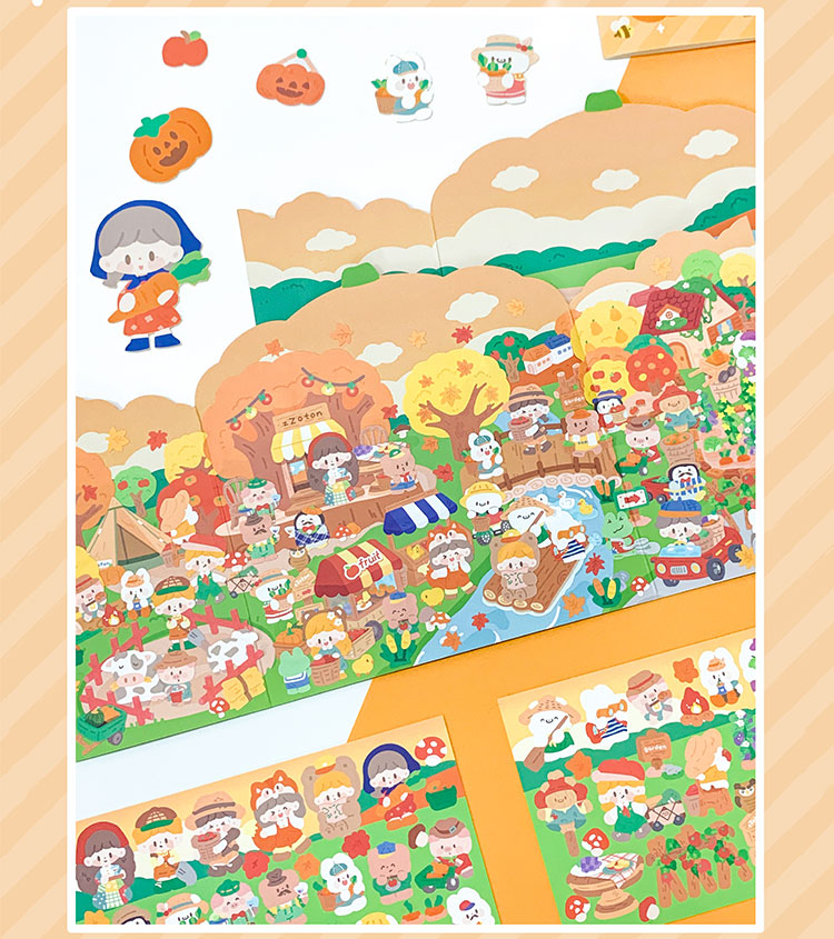 Molinta - Autumn Orchard Large Scene Sticker Set
Get ready for autumn with this fun sticker scene! With this cute activity, you'll receive a double-sided, standing autumn orchard themed background and 5 sticker sheets to decorate with!
164mm x 185 mm
Material: Paper, PVC