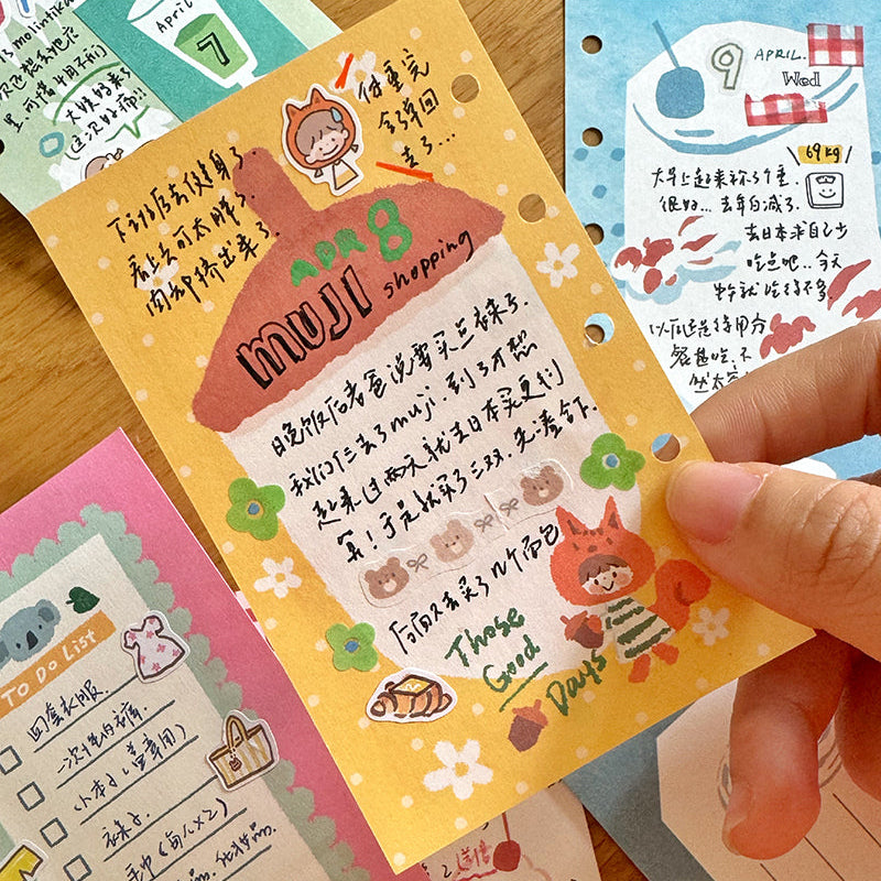 Molinta - Crayon Animal A7 Memo Sheets
Enjoy these cute memo sheets featuring different animals drawn with crayon-like art style!
Specifications: 80mmx120mm
Material: 120g cotton paper
Number of pages: 10