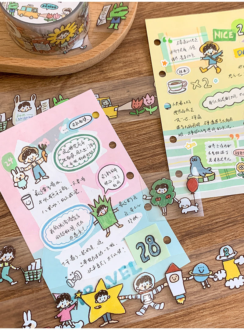 Molinta - Hand in Hand PET Tape Friends Journaling Spreads