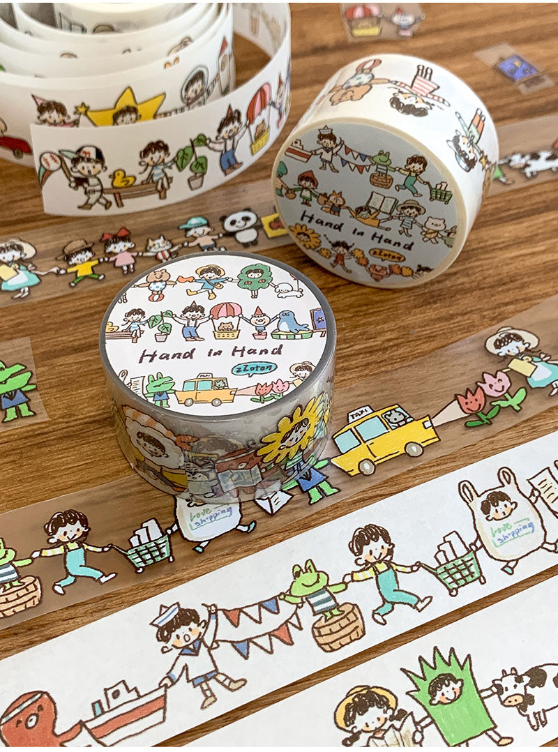 Molinta - Hand in Hand PET Tape Friends Journaling Spreads Shopping