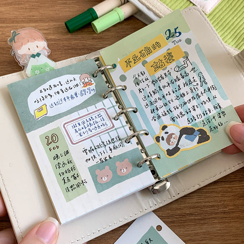 Molinta - Imagine Yourself in Gray-Green M5 Memo Pad
Enjoy this cute memo pad with 6 different patterns front and back! 4 pages of each pattern.
Specifications: 67mmx105mm
Material: 120g cotton paper
Number of pages: 24