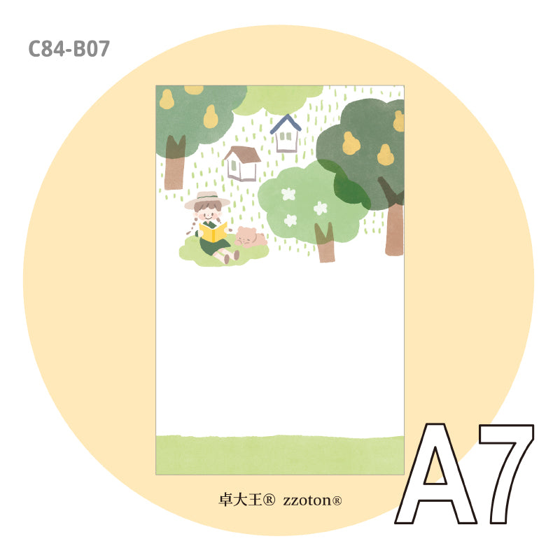 Molinta - In The Woods A7 Memo Pad
Enjoy 20 sheets of this memo pad depicting a serene day in the woods to add to your writing experience!
Specifications: 80mmx120mm
Material: 120g white kraft paper
Number of pages: 20