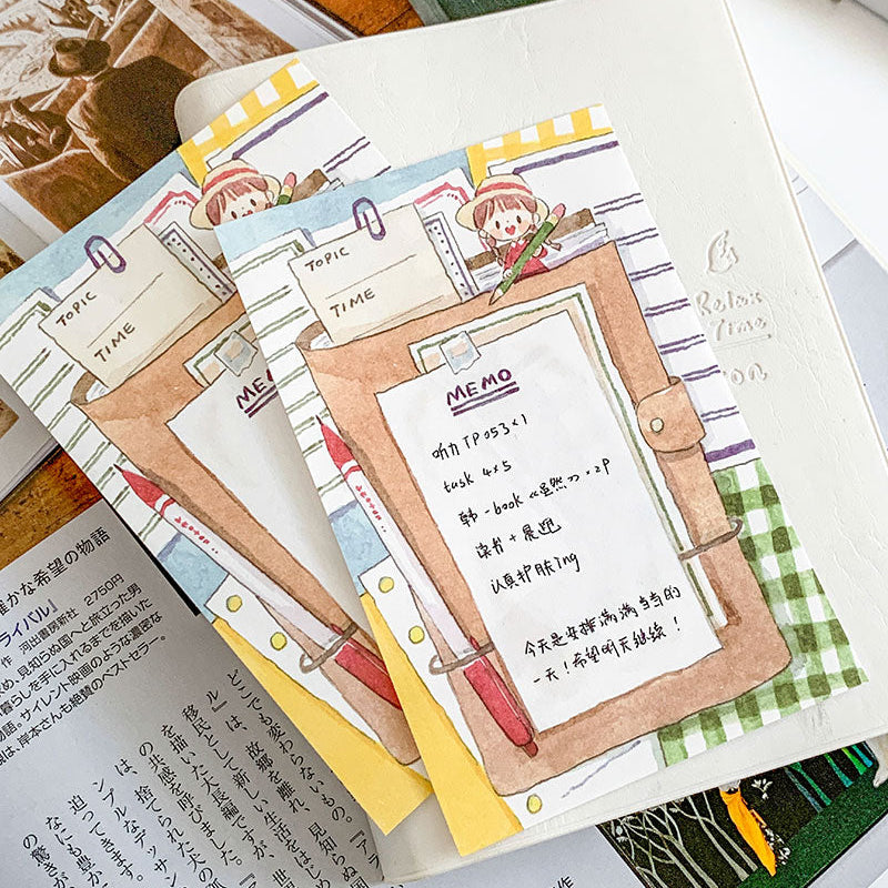 Molinta - Log List A7 Memo Pad
Enjoy 50 sheets of this stationery and journal memo pad to add to your writing experience!
Specifications: 80mmx120mm
Material: 100g white kraft paper
Number of pages: 50