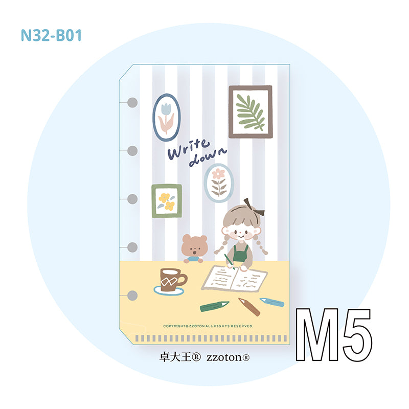 Molinta - Makes a Notebook M5 Loose Leaf Storage Folder
Store all your little vinyl stickers, sticker flakes, memo sheets, and scraps used for journaling in this folder and retrieve it whenever you need conveniently in your binder!
Specifications: 67mmx110mm
Material: Cast PP