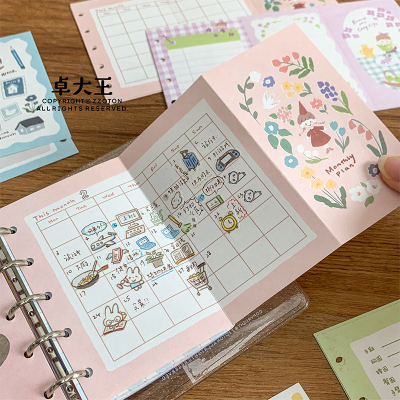 Molinta - Monthly Plan M5 Tri-Fold Pages
Plan out your month with a full, undated monthly layout including a tracker for habits, a monthly review, and a to do list!
Specifications: 183mmx105mm
Material: 120g white craft
Number of pages: 10