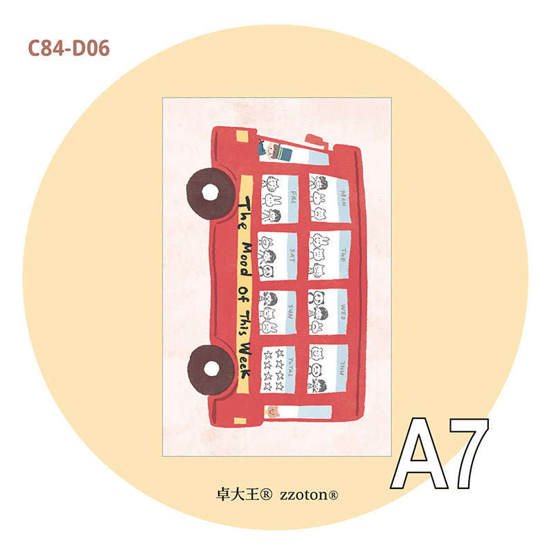 Molinta - Mood Bus A7 Memo Pad
Enjoy 20 sheets of this memo pad to track your moods throughout the entire week to add to your journaling experience!
Specifications: 80mmx120mm
Material: 120g white kraft paper
Number of pages: 20