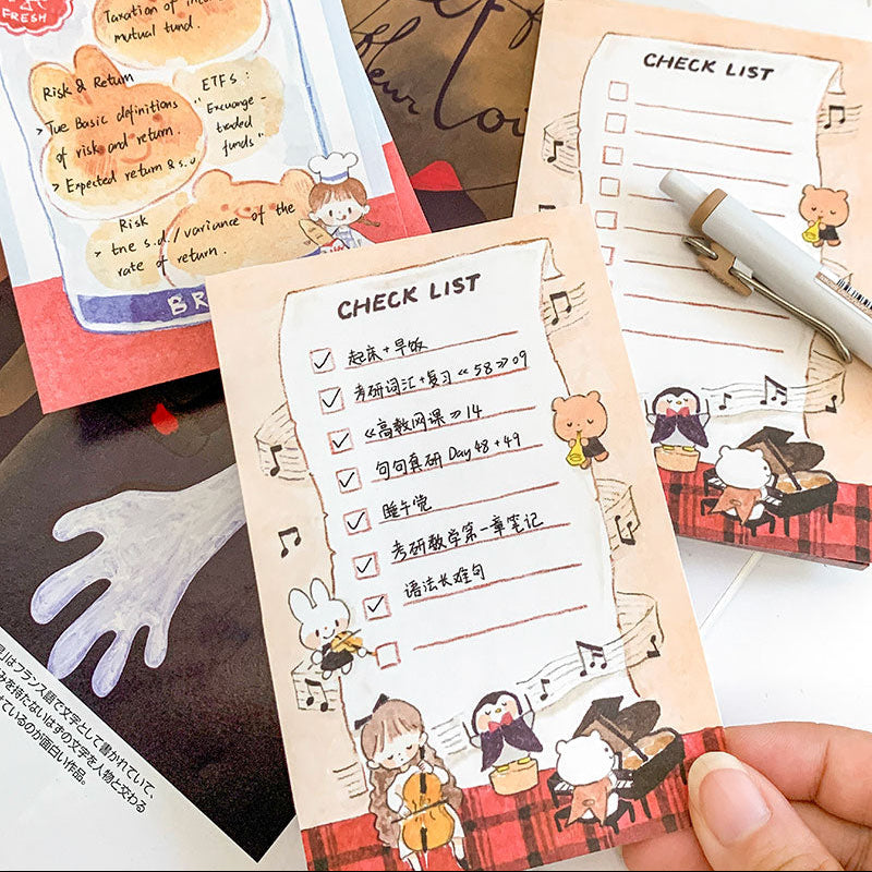 Molinta - Music In Progress A7 Memo Pad
Enjoy 50 sheets of this music inspired memo pad to check off all your tasks and add to your writing experience!
Specifications: 80mmx120mm
Material: 100g white kraft paper
Number of pages: 50