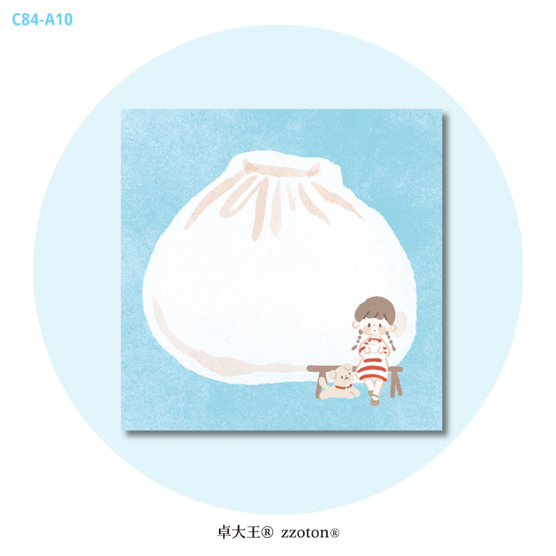 Molinta - Steamed Buns Sticky Notes
Take notes or decorate your planner with this cute sticky note set!
50mm x 50mm
120g white kraft paper
50 pages