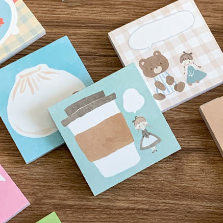 Molinta - Coffee Sticky Notes
Take notes or decorate your planner with this cute sticky note set! Perfect for jotting quick reminders, marking pages, or decorating your journal, this petite sticky note pad brings adorable vibes to your everyday stationery routine.
With 14 different designs you can pick your favorites or collect them all!
50mm x 50mm (Approx 2in x 2in)
120g white kraft paper
50 pages
Includes 1 pattern