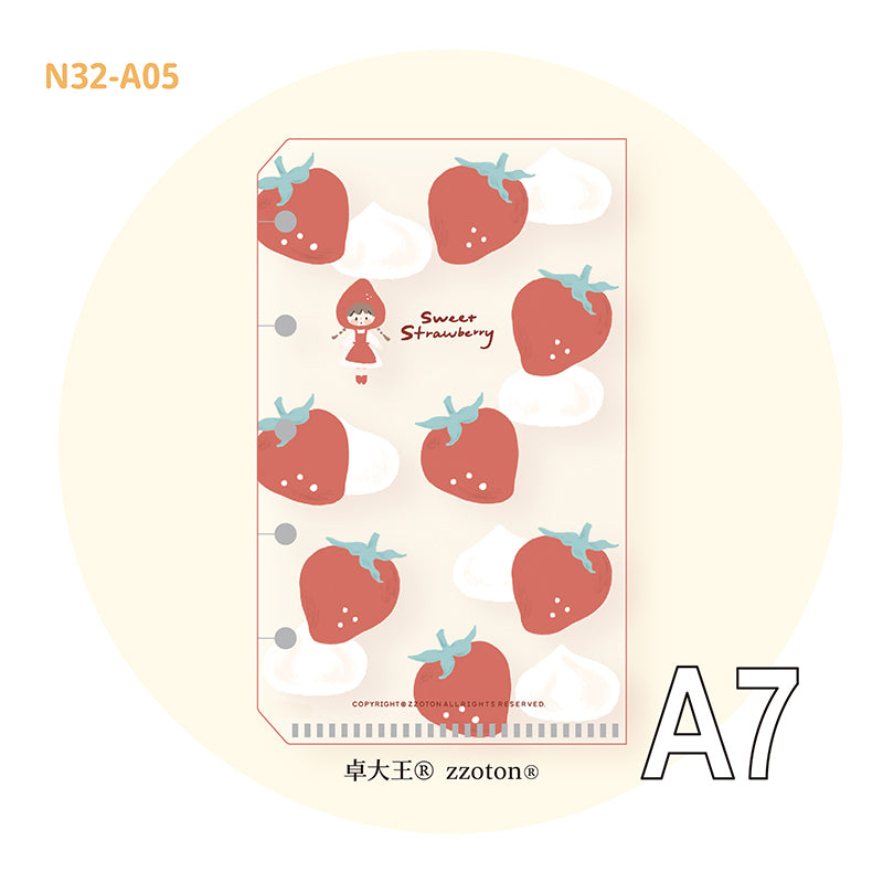 Molinta - Sweet Strawberry A7 Loose Leaf Storage Folder
Store all your little vinyl stickers, sticker flakes, memo sheets, and scraps used for journaling in this folder and retrieve it whenever you need conveniently in your binder!
Specifications: 80mmx125mm
Material: Cast PP