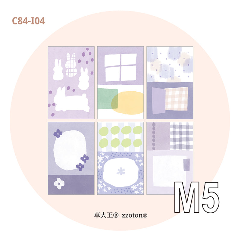 Molinta - Taro Paste Light Purple M5 Memo Sheets
Enjoy these cute memo sheets with 6 different patterns front and back! 4 pages of each pattern.
Specifications: 67mmx105mm
Material: 120g cotton paper
Number of pages: 24