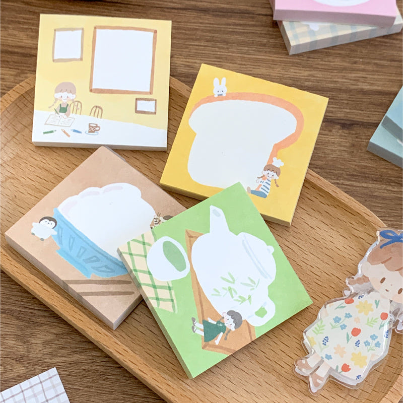 Molinta - Tea Tasting Sticky Notes
Take notes or decorate your planner with this cute sticky note set! Perfect for jotting quick reminders, marking pages, or decorating your journal, this petite sticky note pad brings adorable vibes to your everyday stationery routine.
With 12 different designs to choose from, you can pick your favorites or collect the whole set.
50mm x 50mm (Approx 2in x 2in)
120g white kraft paper
50 pages
Includes 1 pattern