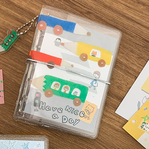 Molinta Binder - Pencil Car
Cute, compact, and wonderfully portable — the Pencil Car Binder is designed to make everyday planning feel fun and easy. An elastic closure keeps everything secure, and the included pencil car keychain adds an extra touch of charm that makes this binder feel like a tiny traveling companion.
This binder is built in the M5 size, making it wonderfully portable — easy to slip into bags, pouches, or carry on the go.
Specifications:
M5: 95mm x 128mm, 5 rings
Inserts not incl