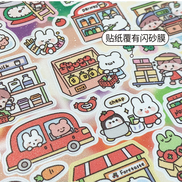 Molinta Sticker Sheet - Supermarket
Featuring an adorable collection of supermarket‑themed illustrations, this sticker sheet adds a lively, whimsical touch to planners, cards, photo albums, and creative projects. Each design is printed on durable PVC material for crisp colors and long‑lasting use.
137x125mm
Material: PVC
Includes 1 sticker sheet