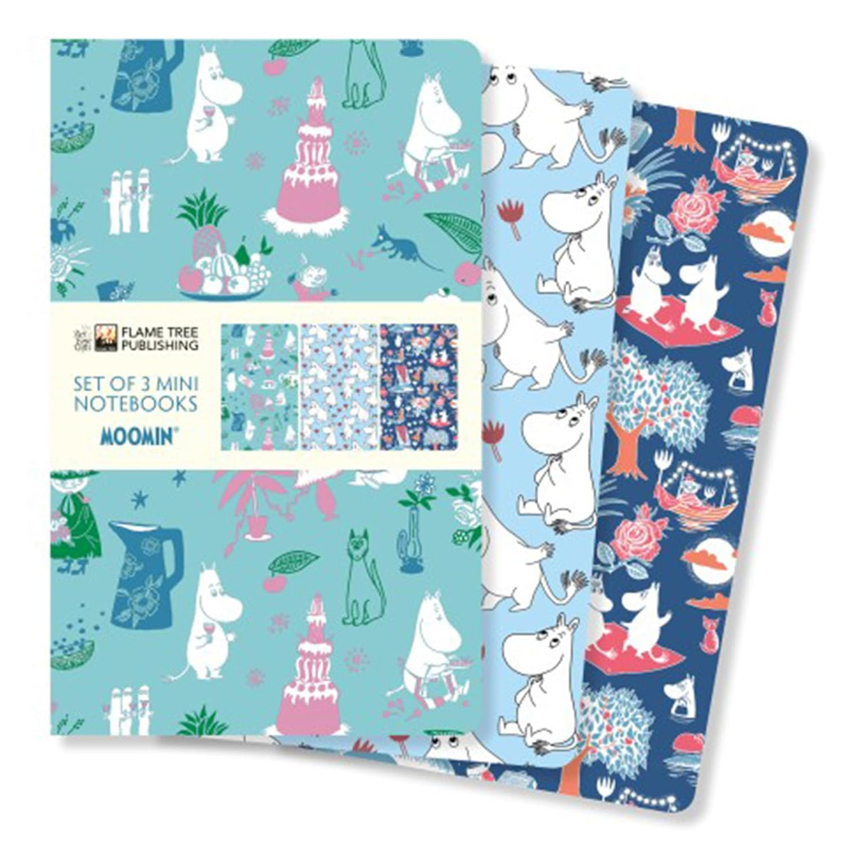 Moomin Classics Set of 3 Mini Notebooks features a collection of three mini, foiled notebooks, each with a different beautiful design. With alternating lined and blank pages, a sturdy cover and rounded corners, they are perfect to be carried everywhere!
Each has a rounded spine with alternating lined and blank pages.