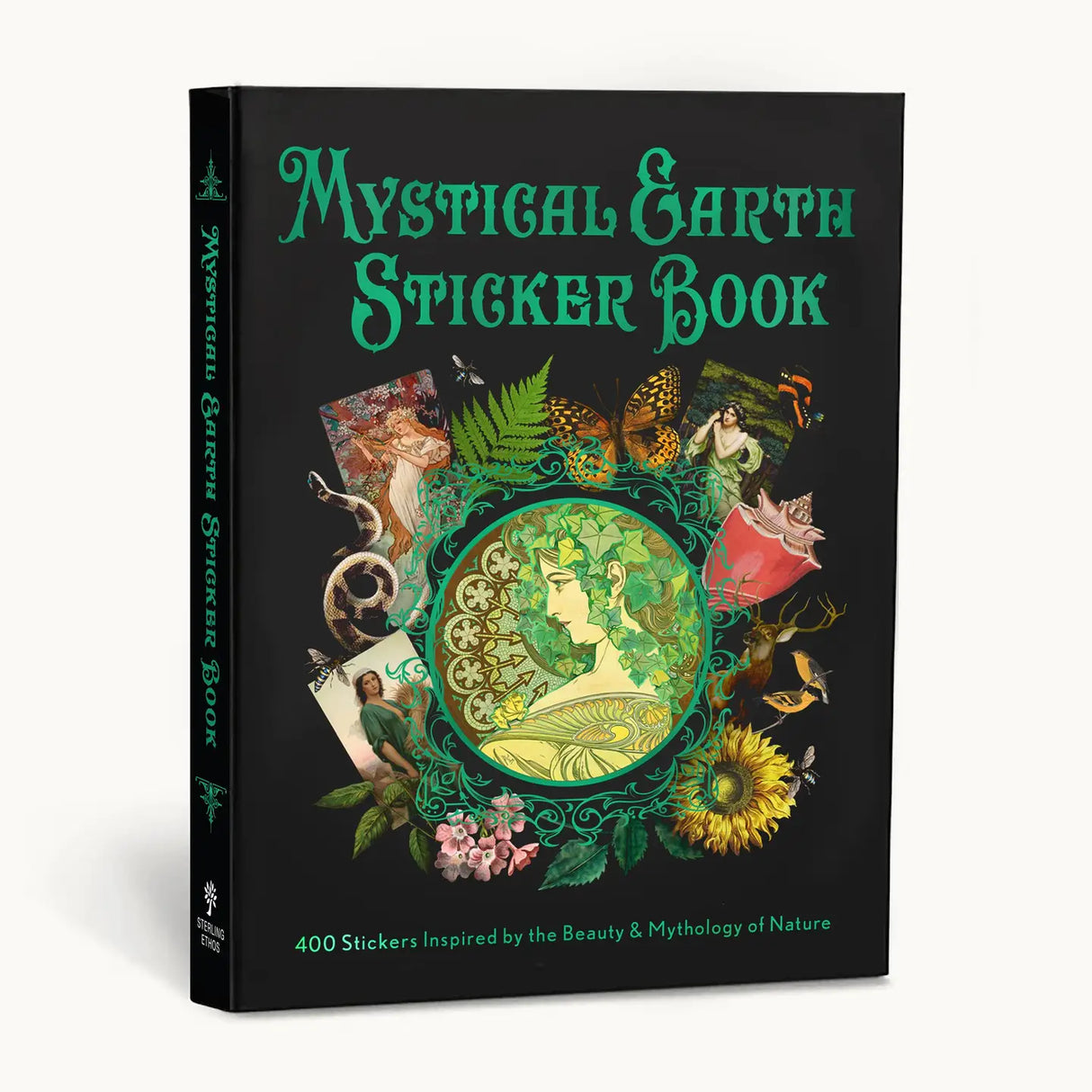 This sticker book features more than 400 nature-themed artworks, both vintage and vintage inspired, celebrating the bounty and magic of Earth. The book is organized into six sections devoted to the vibrant diversity of our planet: Rivers; Seas, Earth; Harvest, Mountains; Sky, Forests; Woodlands, Gardens; Flowers, and Deserts, Prairies; Plains and the corresponding flora, fauna, gods, goddesses, fairies, and other mystical creatures. Each section is introduced with a poetic thematic quote.
The stickers are