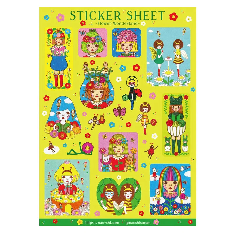 Naoshi - Flower Wonderland Sticker Sheet
Flower Wonderland sticker sheet is perfect for decorating your journal, binder, planner, scrapbook or laptop.