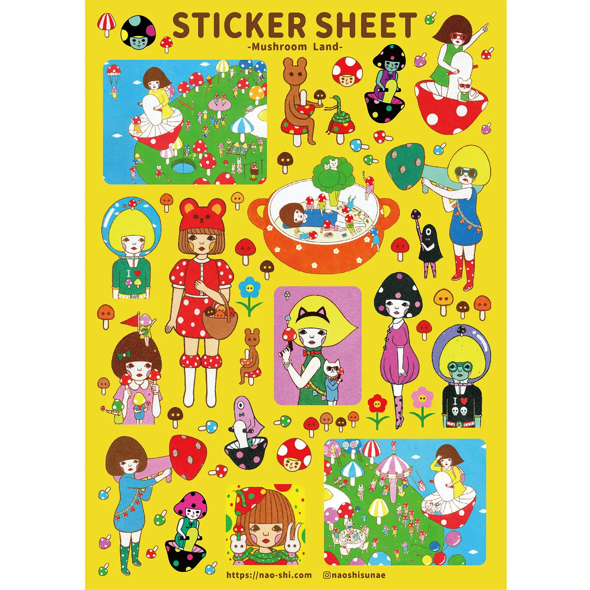 Naoshi Mushroom Land Sticker Sheet
Mushroom Land sticker sheet is perfect for decorating your journal, binder, planner, scrapbook or laptop.