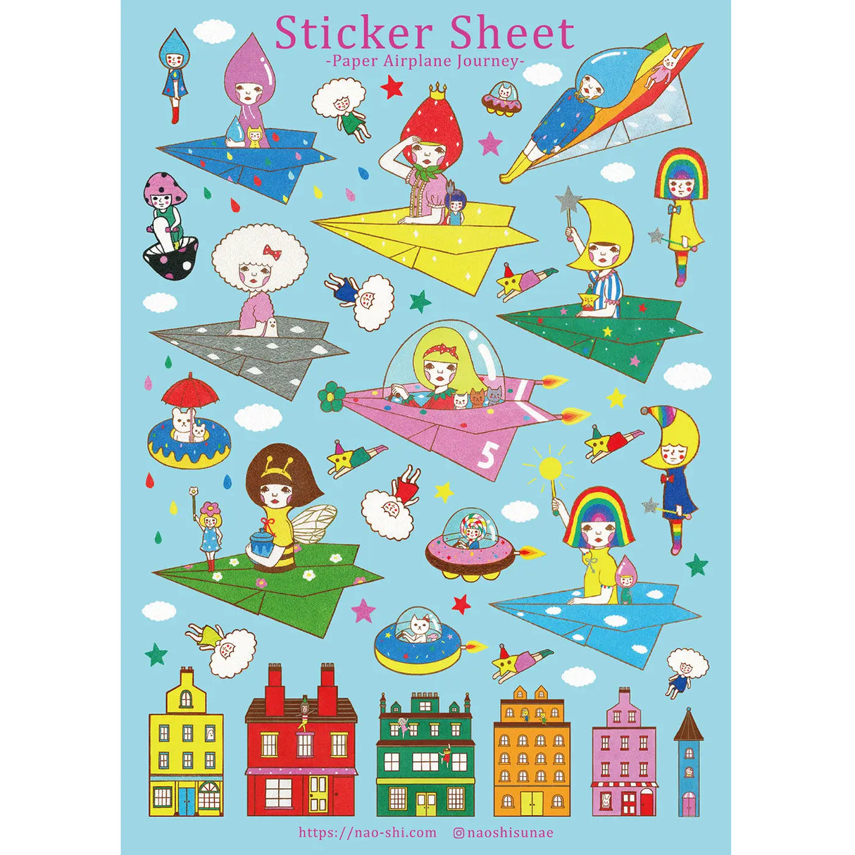 Naoshi Paper Airplane Journey Sticker Sheet
Paper Airplane Journey sticker sheet is perfect for decorating your journal, binder, planner, scrapbook or laptop.