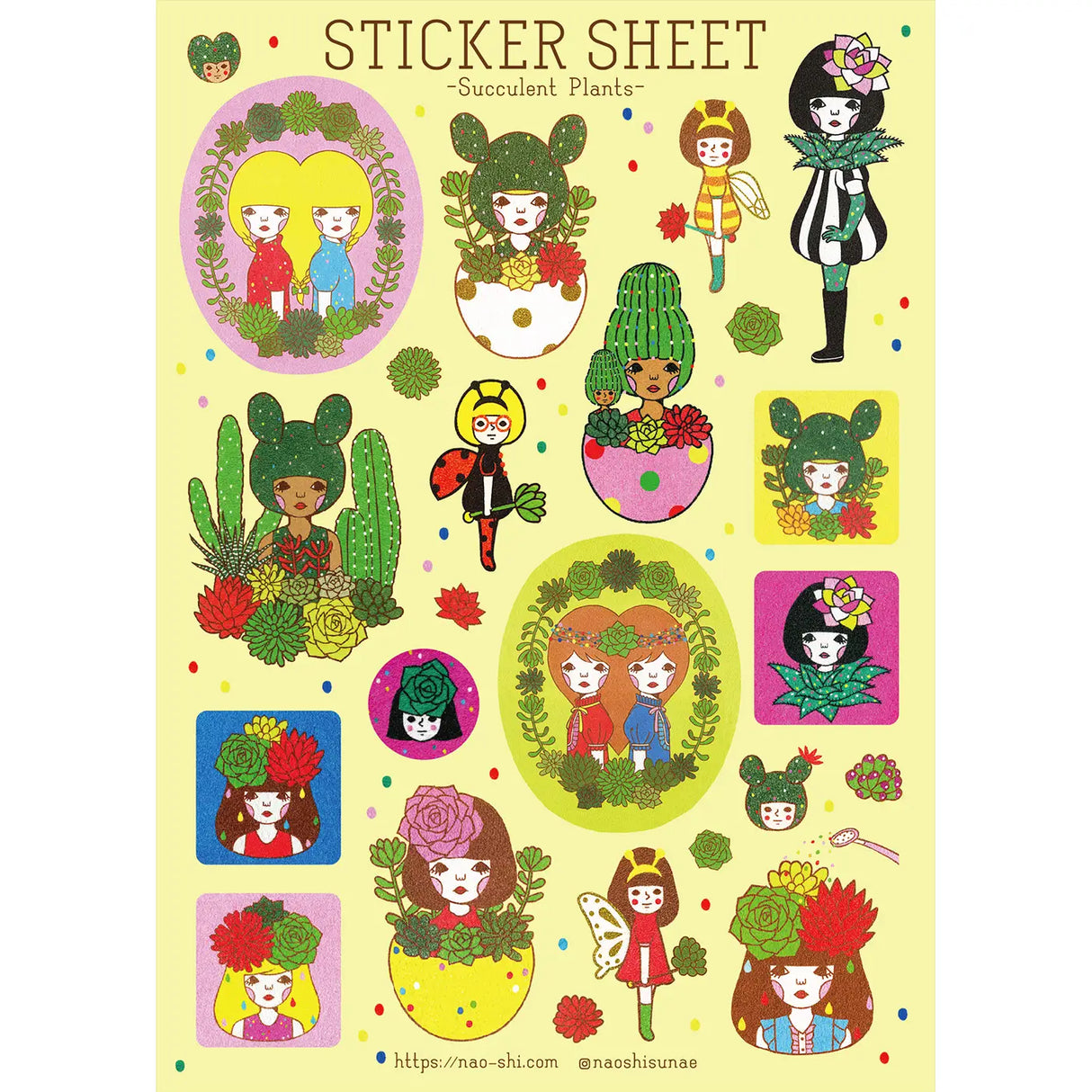 Naoshi Succulent Plants Sticker Sheet
Succulent Plants sticker sheet is perfect for decorating your journal, binder, planner, scrapbook or laptop.