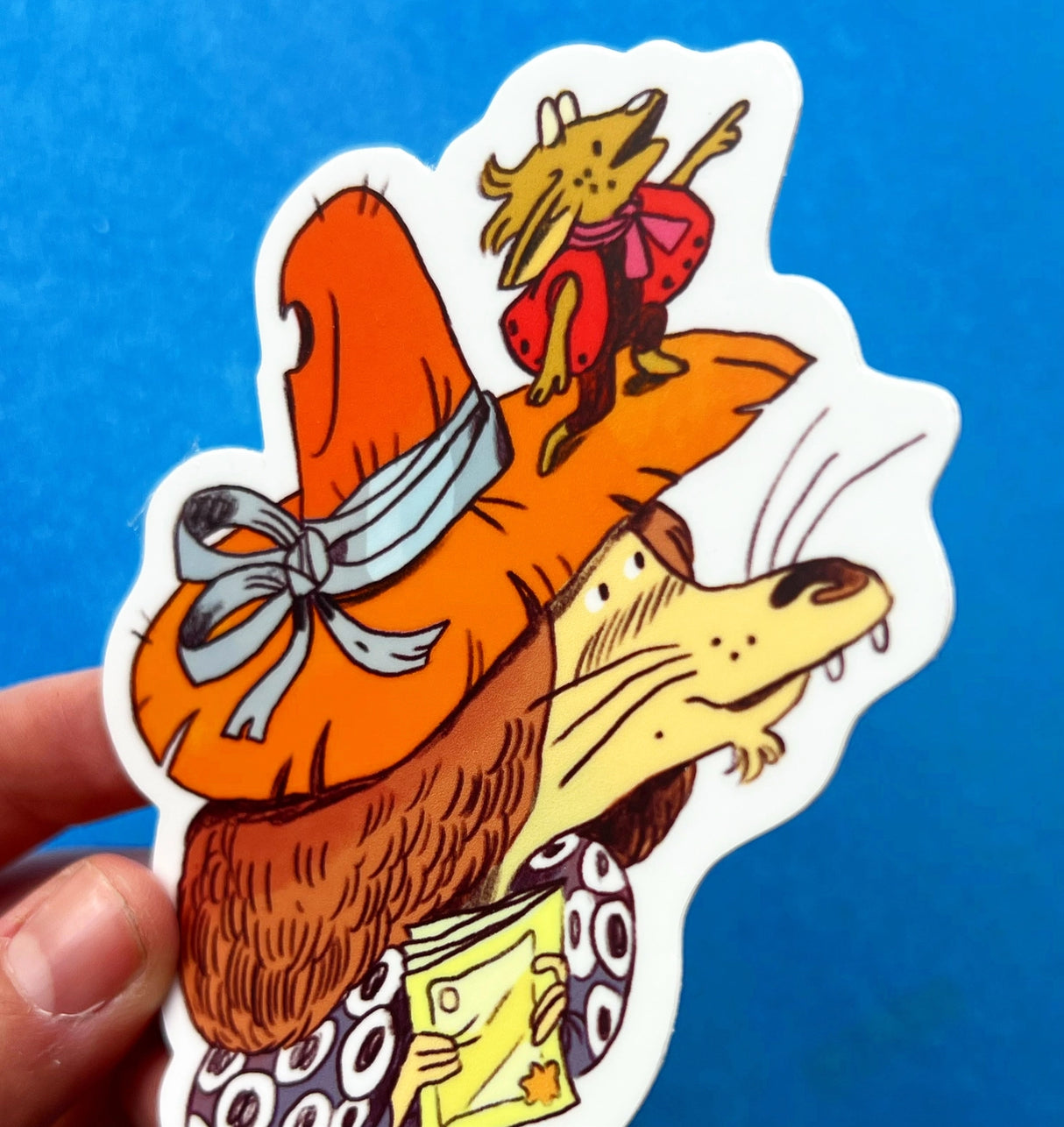 This Hat Rider matte sticker is 3.96" x 4". Great for water bottles, laptops or notebooks! They’re durable and waterproof and the thick vinyl protects the stickers from scratching, water and sunlight.