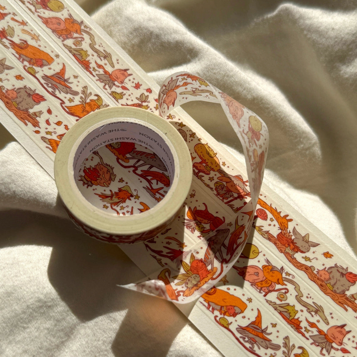 This washi features all the creatures from my Autumn Creatures Riso print! Originally printed with The Washi Station, now with it's own cover just like my other Washi tapes!