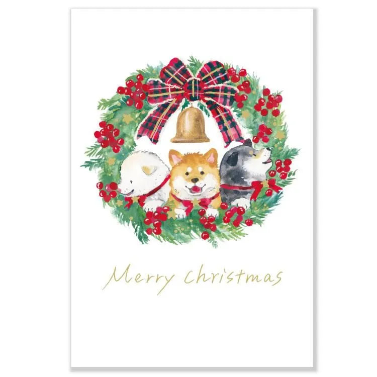 Natsuka Murata - Puppy Wreath Christmas Postcard
The dogs enjoying Christmas are adorable! This is a watercolor postcard by popular illustrator Natsuka Murata. These are warm postcards brighten up your Christmas atmosphere.
Size: 148×100 mm