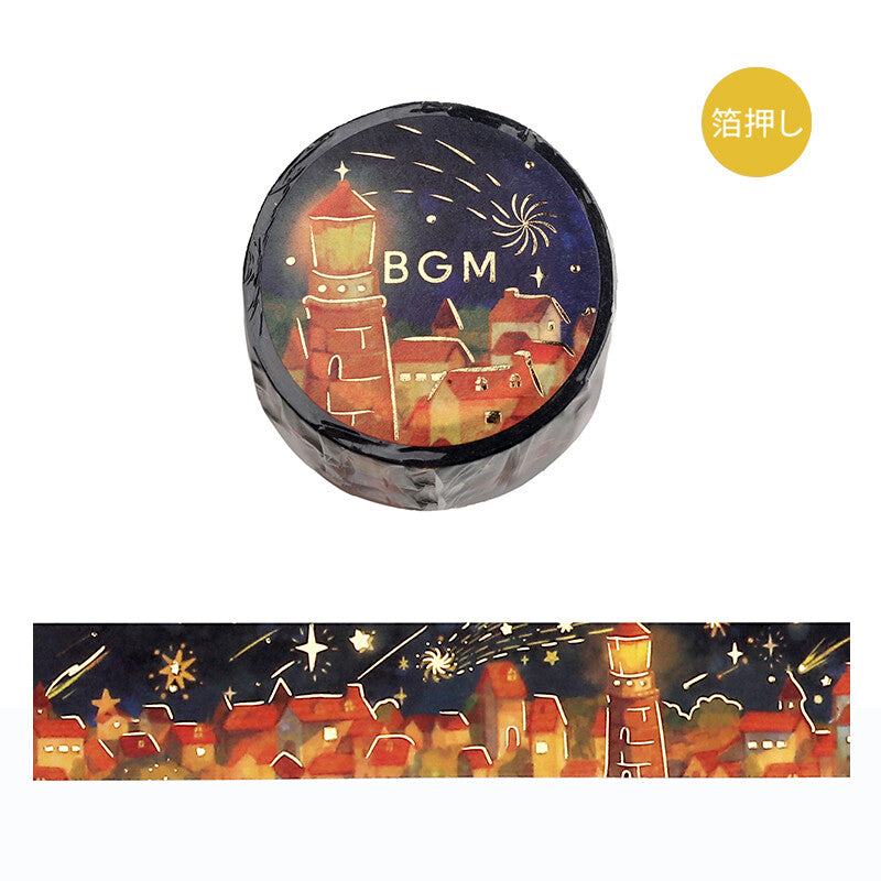 BGM Night of Shooting Stars Warm Lights Washi Tape