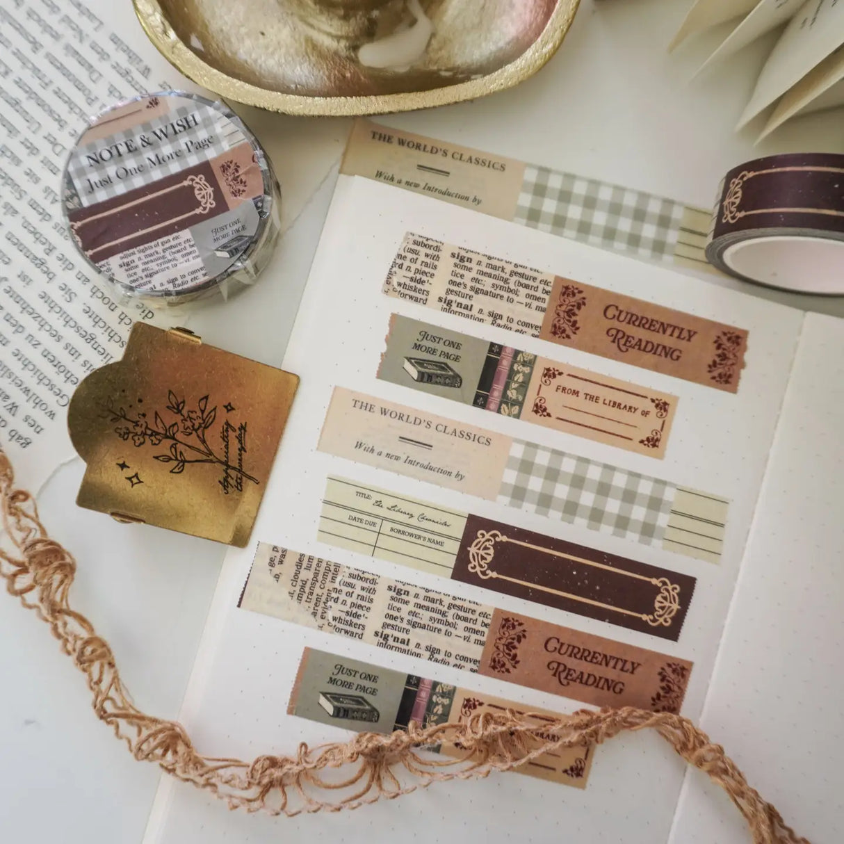 Hand-drawn book washi tape with cosy patterns & literary pages. Perfect for journaling, planners & bookish crafts. Designed in the UK by Rebecca of Note & Wish.
This book lover washi tape is designed for readers, journalers and stationery fans who want to bring a literary touch to their creative project. Featuring hand-drawn book-themed patterns and pages.
Length: 10m
Width: 15mm