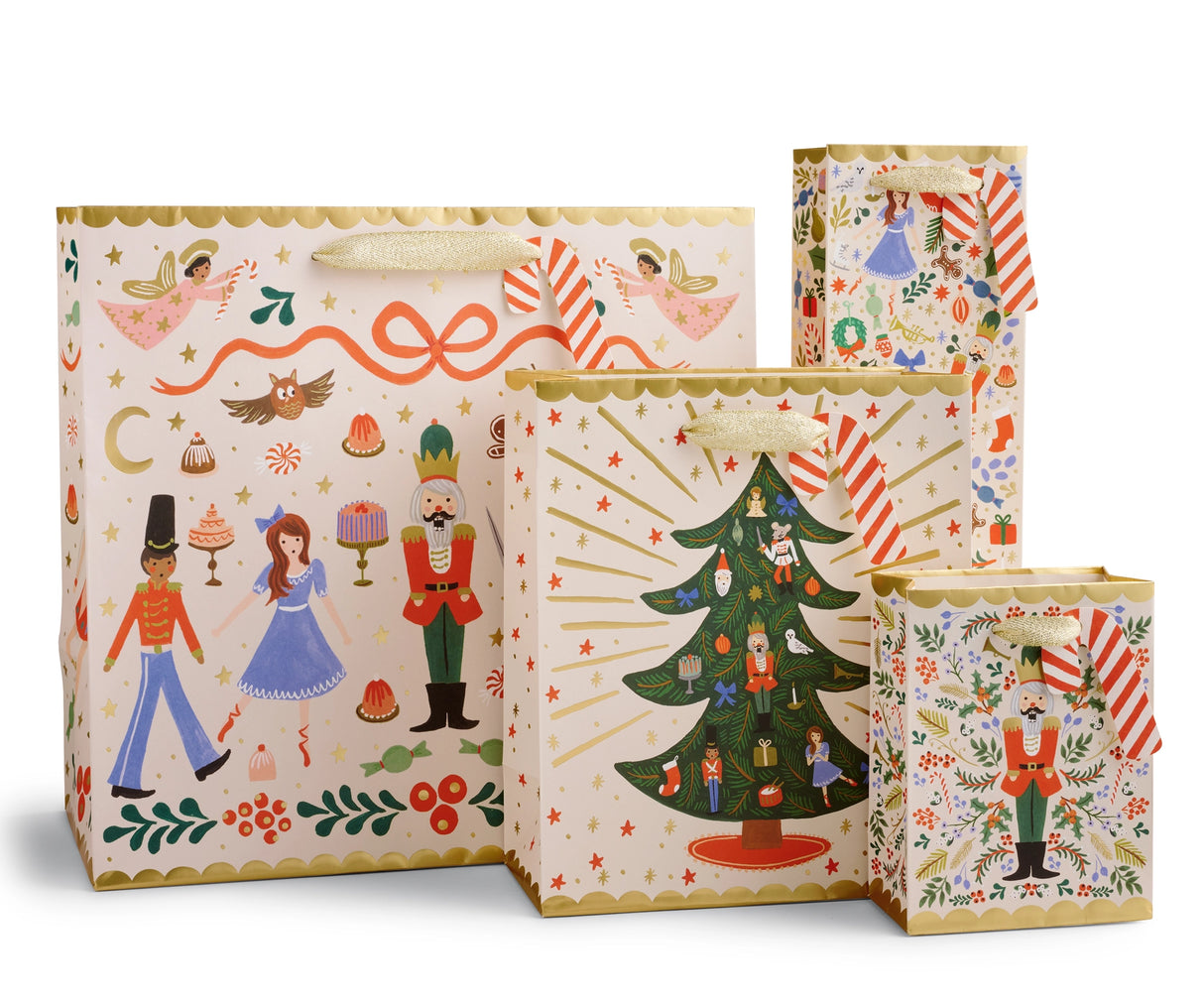 Medium Nutcracker Sweets Tree Gift Bag
Giving gets even more special with our gift bags, which feature charming extras like gold foil accents, cotton ribbon handles, and a coordinating “To” and “From” tag.