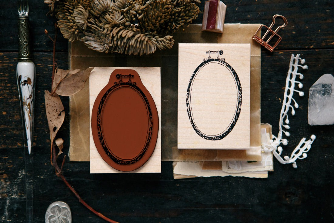 OURS Studio Ellipse Embroidery Hoop Rubber Stamp