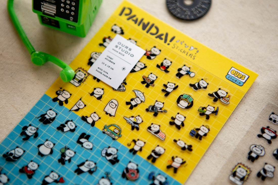 OURS Studio Panda! Panda! Clear Sticker Sheet