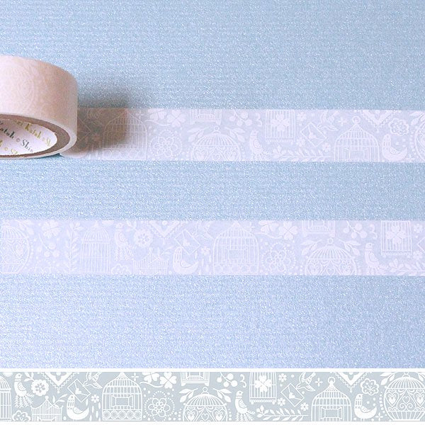 Oboro Birdcage White Washi Tape
