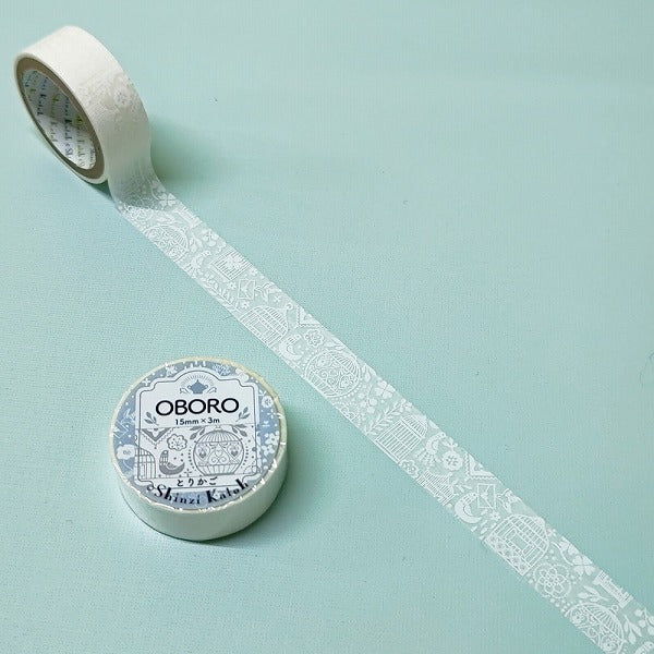 Oboro Birdcage White Washi Tape