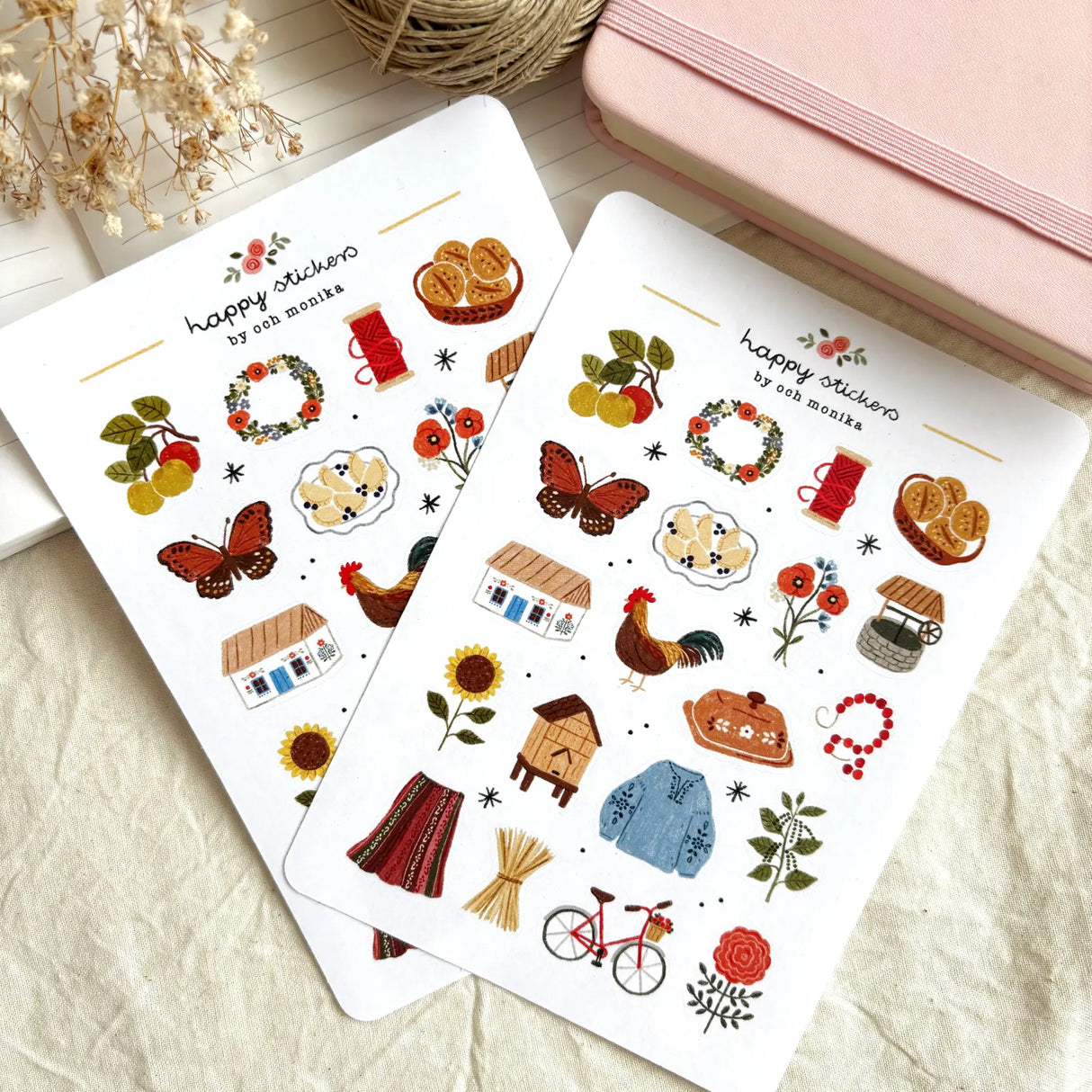 OchMonika Folk Cottage Sticker Sheet
A sticker sheet full of cute little stickers perfect for planners, journals, or scrapbooking ❤