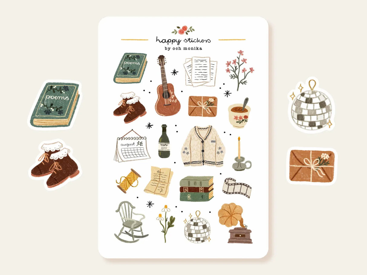 A sticker sheet full of cute little stickers perfect for planners, journals, or scrapbooking ❤