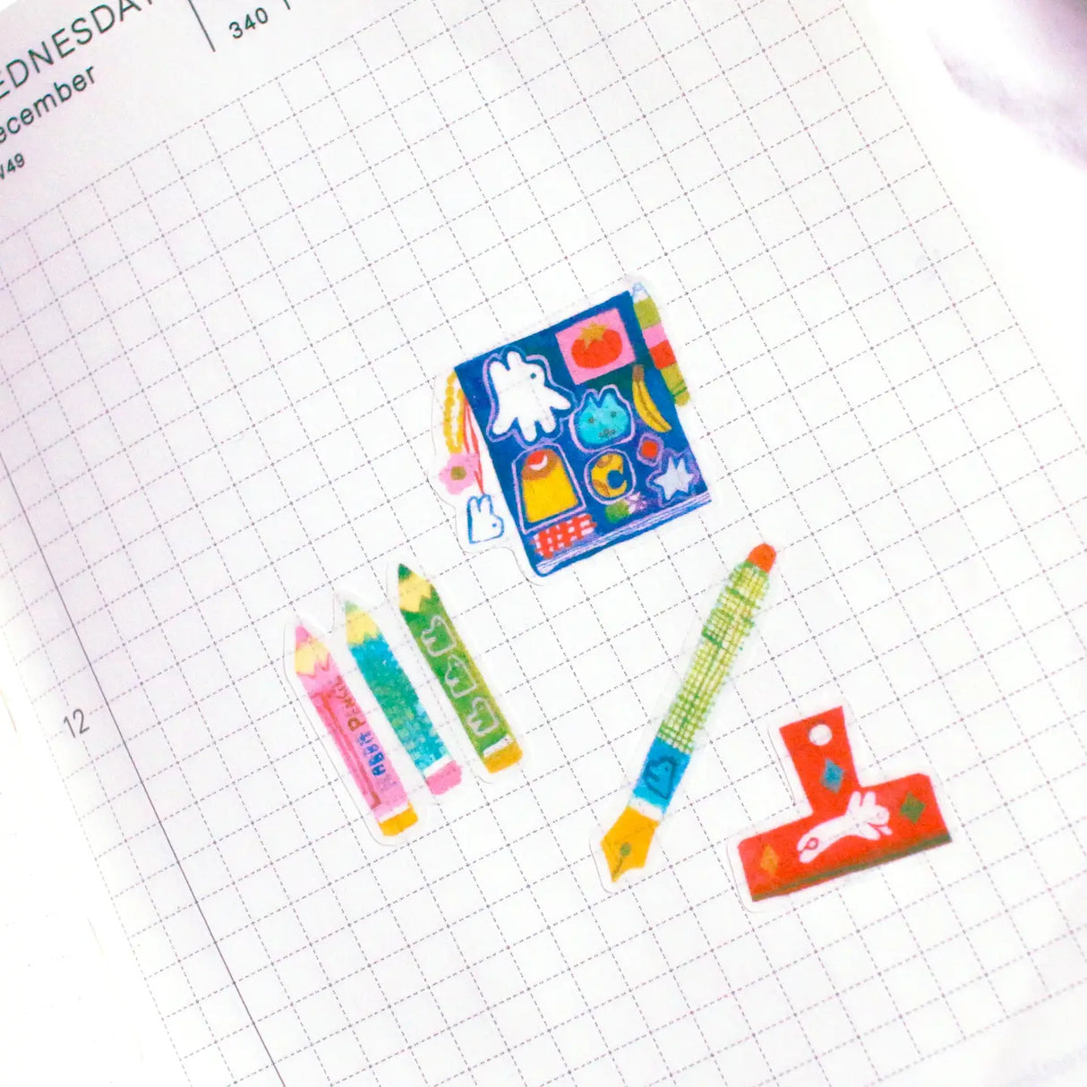 85x160mm stationery themed sticker sheet printed on a thin washi paper like material. This sticker sheet was created at this size so it would fit nicely into the sleeves of my A6 binder!
85x160mm
Not waterproof.
Do not place in areas of high wear (laptops, phone cases, water bottles, etc).
Stickers come packaged in a plastic sleeve.
