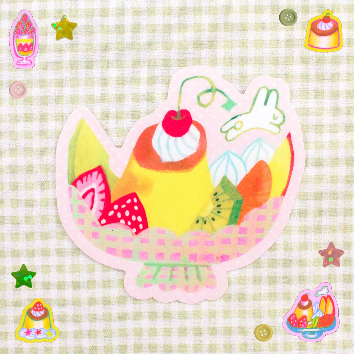 Odd Rabbits - Pudding A La Mode Glitter Vinyl Sticker