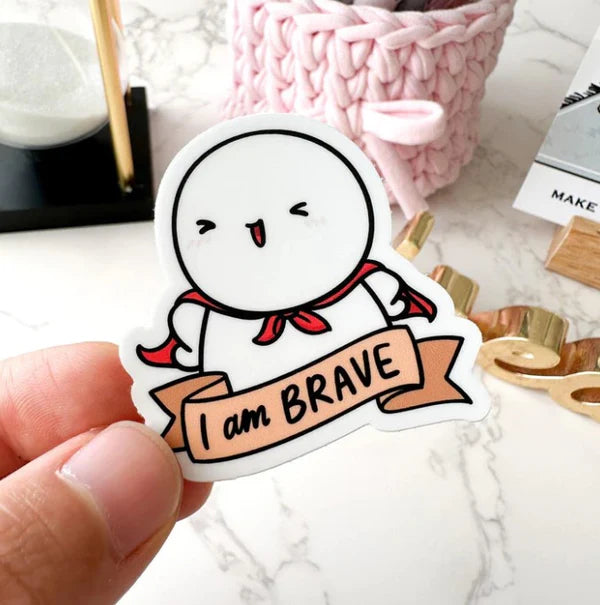 Once More With Love - I am Brave Vinyl Sticker
I designed these at a low in my life when I really needed these reminders for myself to make it through the day. Pick up an entire set of all the "I am" vinyls, or choose your own a la carte!