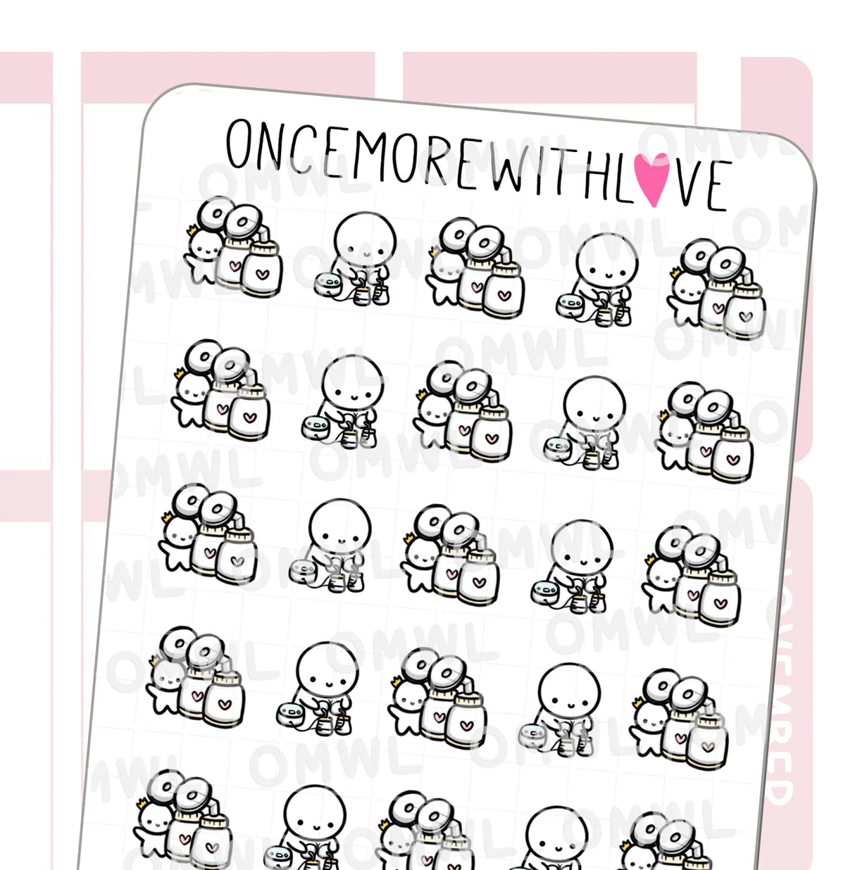 Once More With Love - M1145 Breastpump Sticker Sheet
For my pumping mamas!