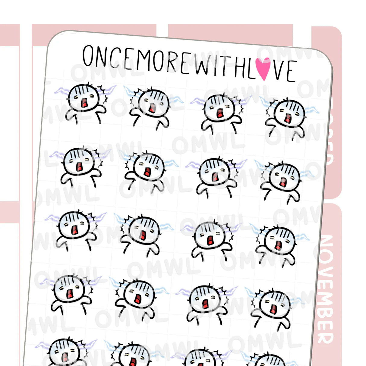 Once More With Love - M1479 Shocked Realization Sticker Sheet
Ackkkk! This is my attempt at shocked realization... like when I see my toddler had picked up a random pop can from the ground and is trying to drink it. OMG...!