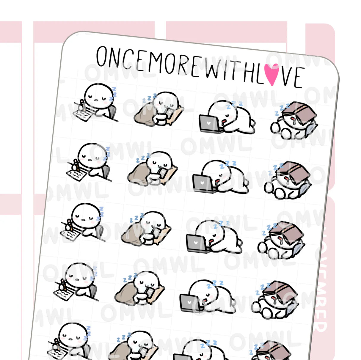 Once More With Love - M1485 Oops I Fell Asleep Sticker Sheet
...wait wait... what just happened? Did I doze off again!!