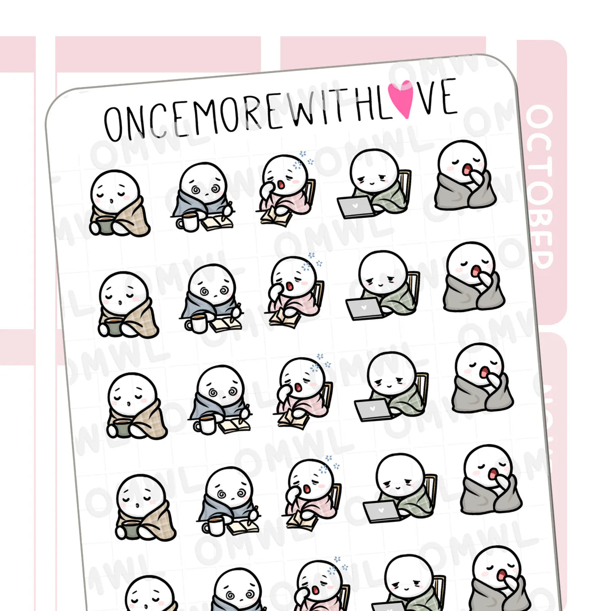 Once More With Love - M1498 Barely Awake Sticker Sheet
Can I please go back to bed?