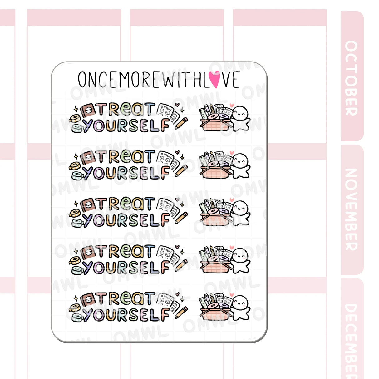 Once More With Love - M1523 Treat Yourself (To Stationery) Sticker Sheet
Treat yourself! To... cute stationery! This is the best way to treat yourself!