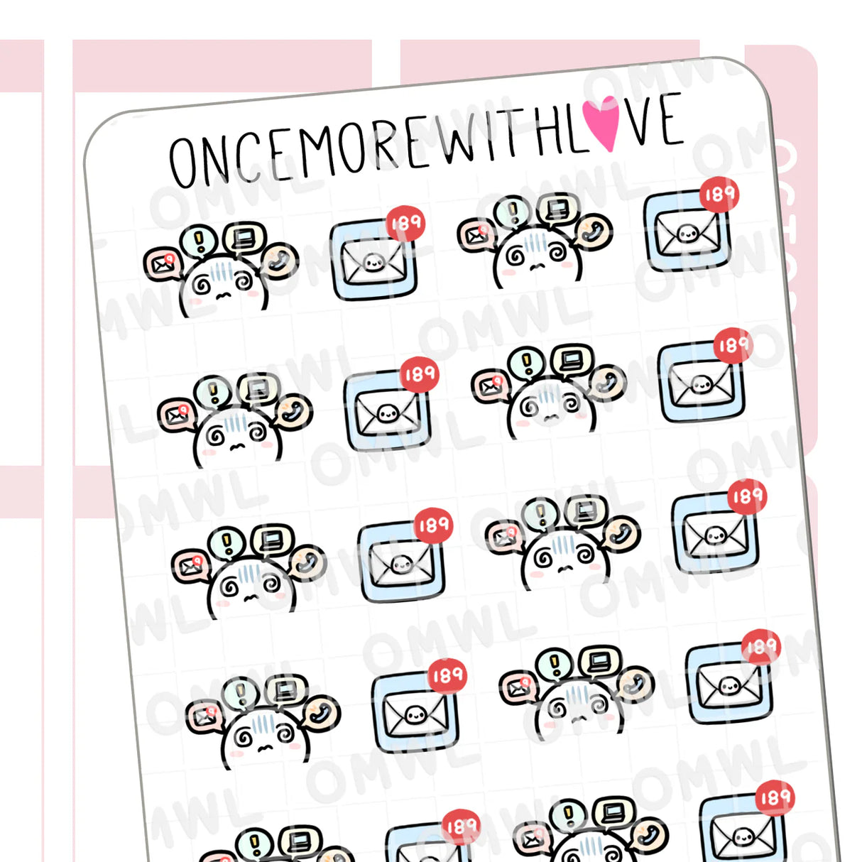 Once More With Love - M1528 Notification Overload Sticker Sheet
Ding ding ding! Way too many notifications popping up. I literally have over 1000 emails I haven't checked. Eeep! But don't worry, I never miss customer service emails hehe