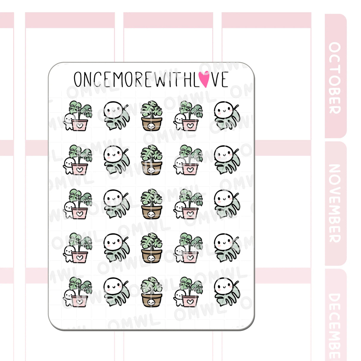 Once More With Love - M1534 Monstera Plants Sticker Sheet
I don't have a green thumb so I don't think I'll ever be able to maintain one of these, but they are beautiful plants!