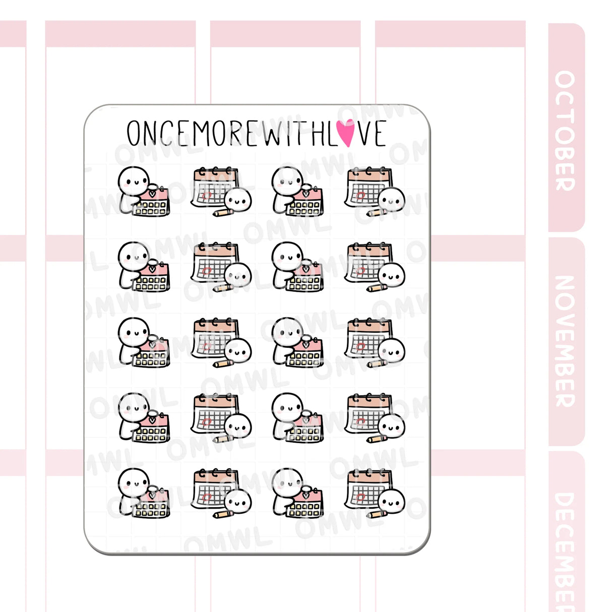 Once More With Love - M1535 Calendar Sticker Sheet
Calendar munchkins when you update your monthly page or home calendars!