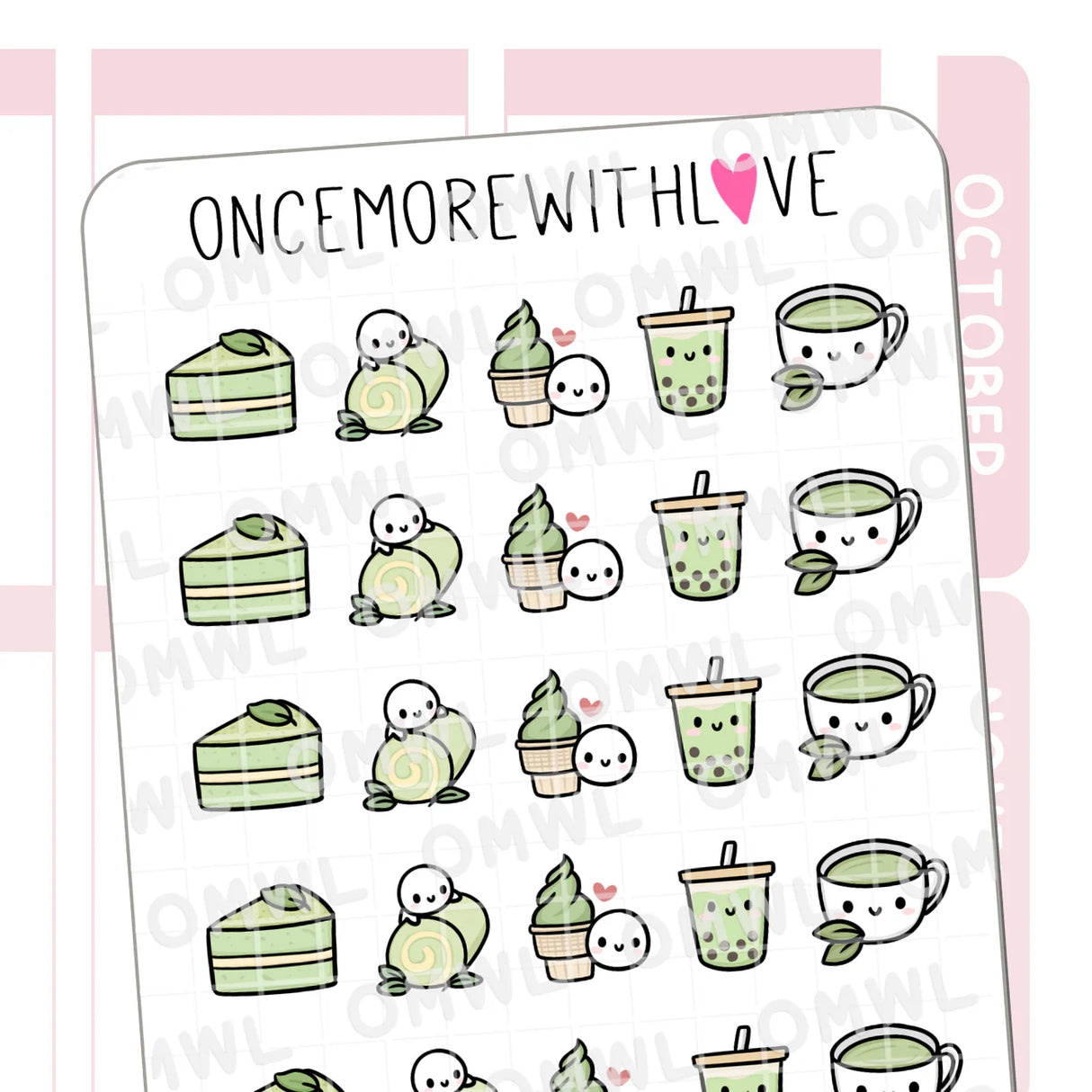 Once More With Love - M1550 Matcha Treats Sticker Sheet
Matcha treats!! Not just in drink form but I also love matcha ice cream, cake, and matcha bubbletea! Mmm... Just can't get enough.