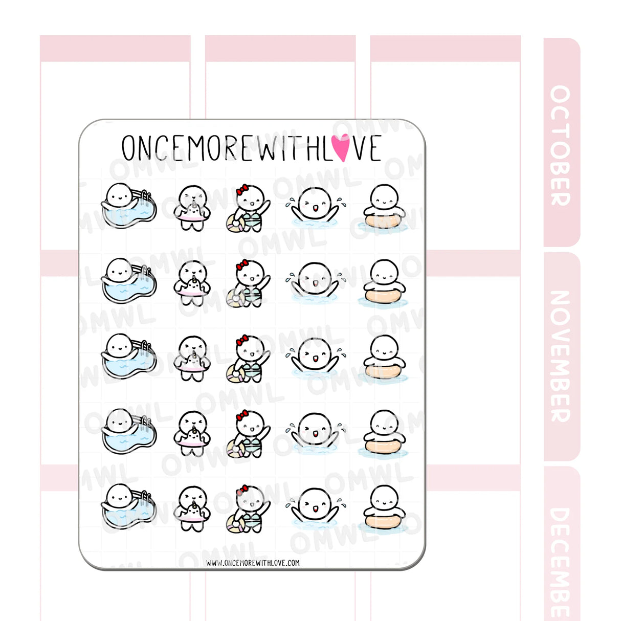 Once More With Love M847 Pool Day 2.0 Sticker Sheet
It's getting hot! Perfect weather to play in the pool and get your swim on! Make those splashes!